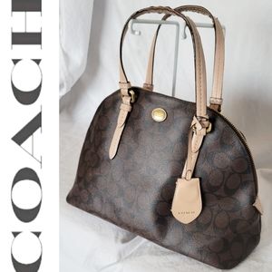 Coach Brown Cream Gold Purse